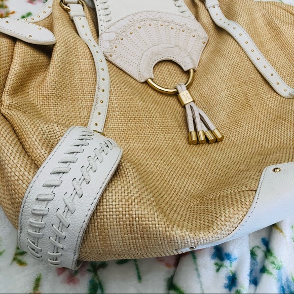 Cole Haan Collection Woven Straw Leather Large Bag - Picture 3 of 16